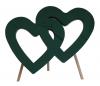 SERCE PODWÓJNE OTWARTE styrodur na stopce /  Double heart open on polystyrene on the wooden stand / Doppelherz offen Polystyrol-Basis mit Holzständer / ДвобнъѦ сердца открътое с подставкоб 