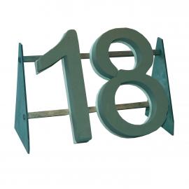 Numbers on the wooden stand